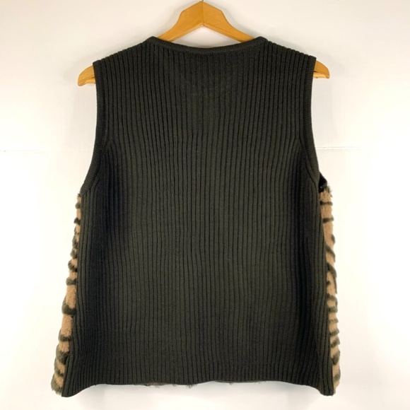 Buttery soft Faux Fur animal print black brown luxurious boho indie sweater vest - Picture 6 of 9